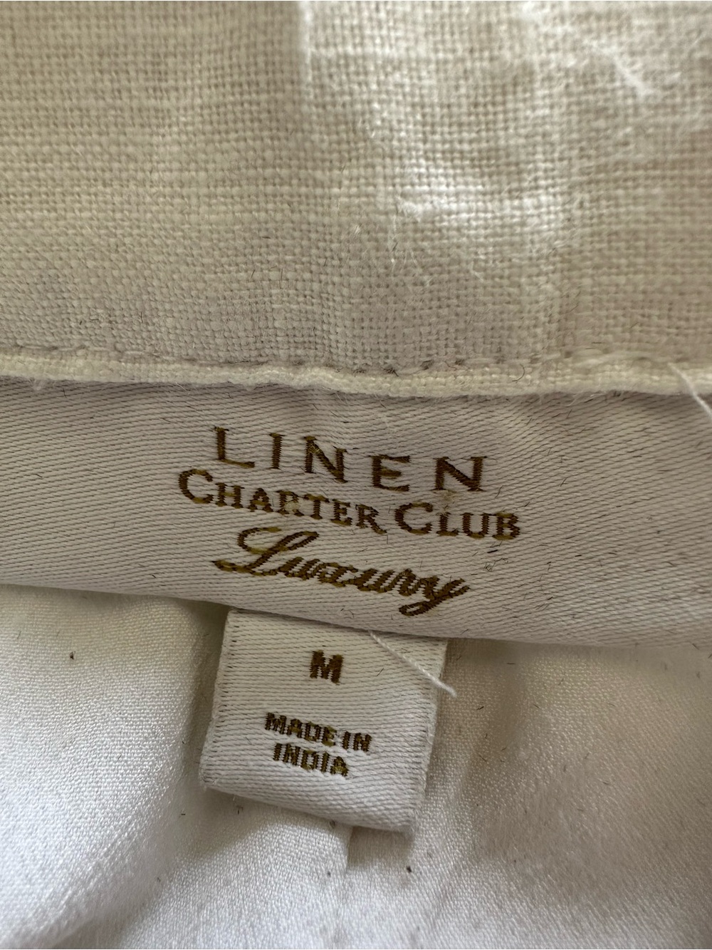 Charter Club White Cropped Linen Drawstring Pants, size medium - Picture 6 of 14